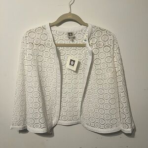 Anne Klein Cream Lace Cardigan